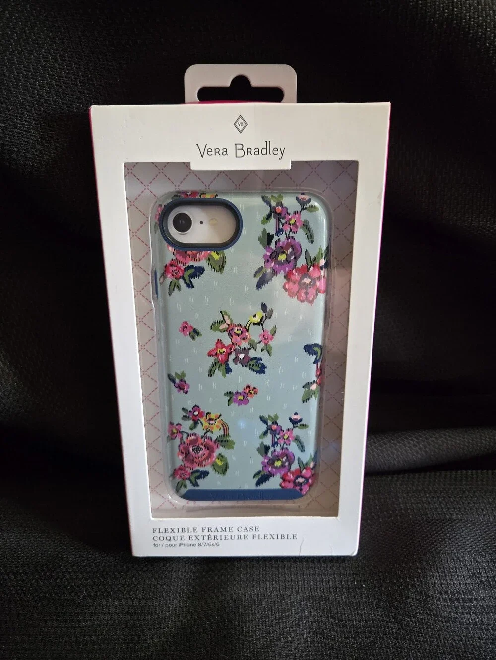 Vera Bradley Sky Blue Floral Flexible Frame Phone Case NIB
